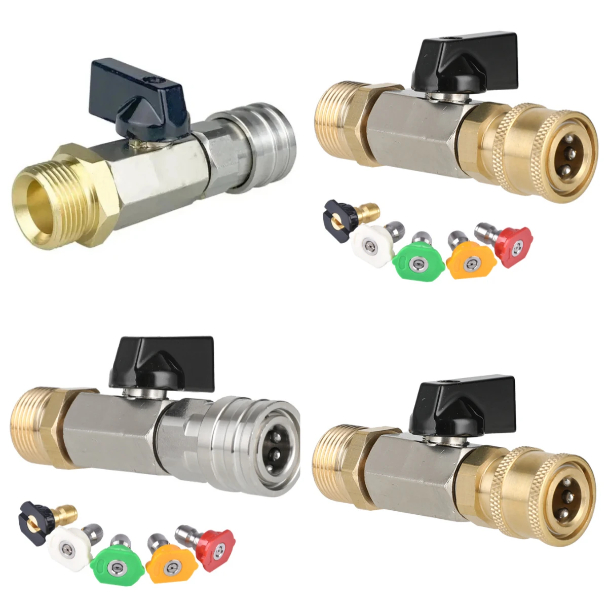 

Комплект шарового крана для мойки высокого давления, быстроразъемный разъем 1/4 дюйма и M22/14 мм для включения/выключения шланга мойки высокого давления