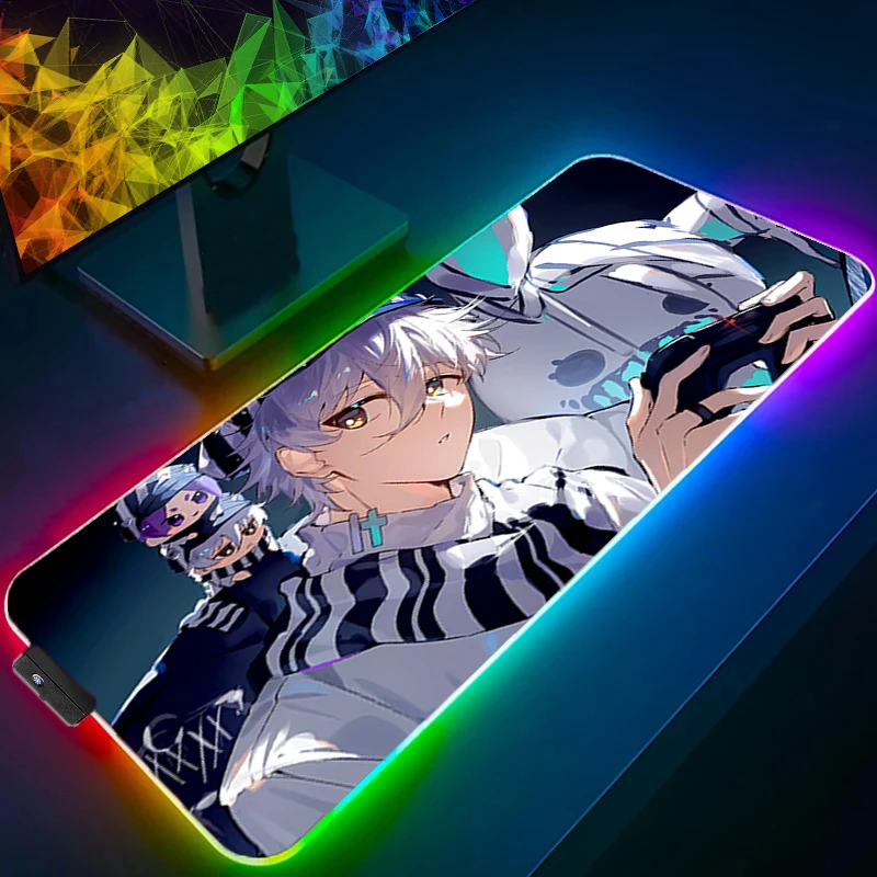 LED Mouse Pad B-blue Lock High cost-effective RGB Mouse Pad With Exclusive Desktop Decoration And Unique Design 90X40 Mouse Pad
