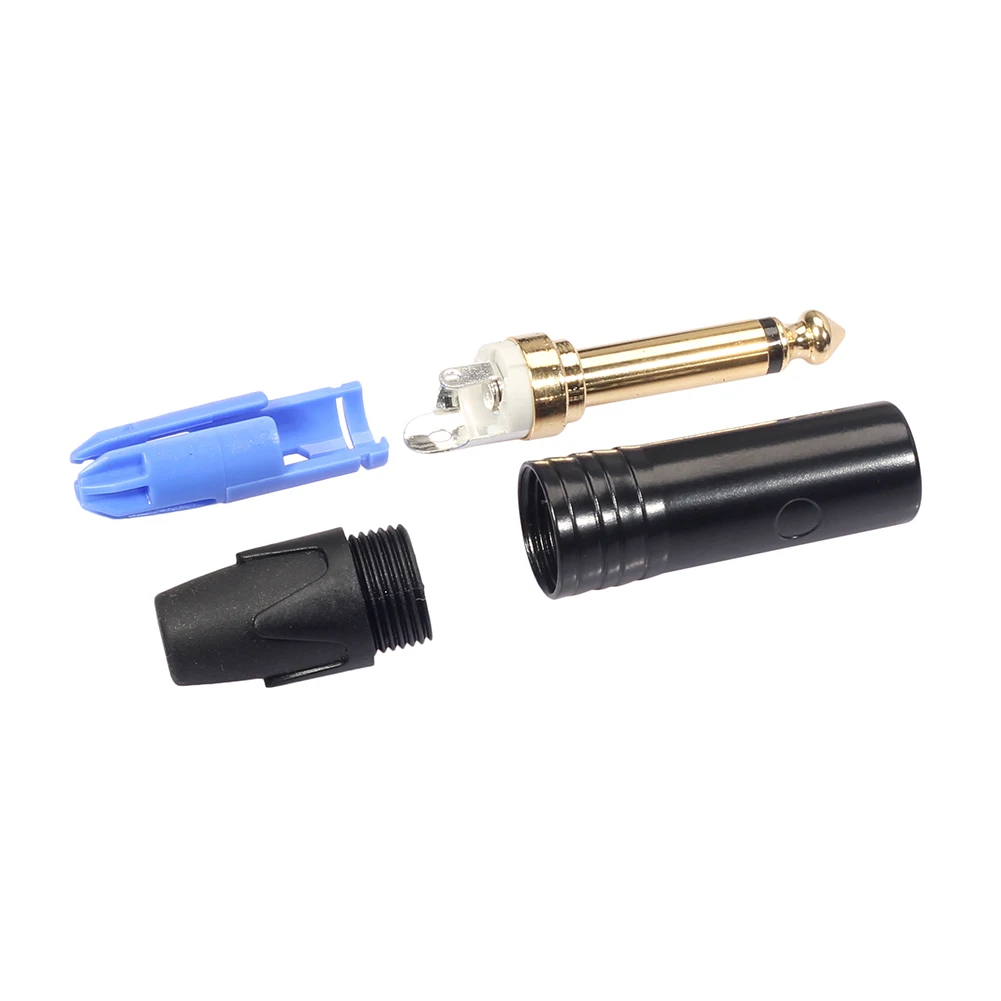 6.35mm Mono Jack Male Plug Connector DIY Soldering Plug for Microphone Audio Cable for DIY Electric Guitar Sound Card Microphone