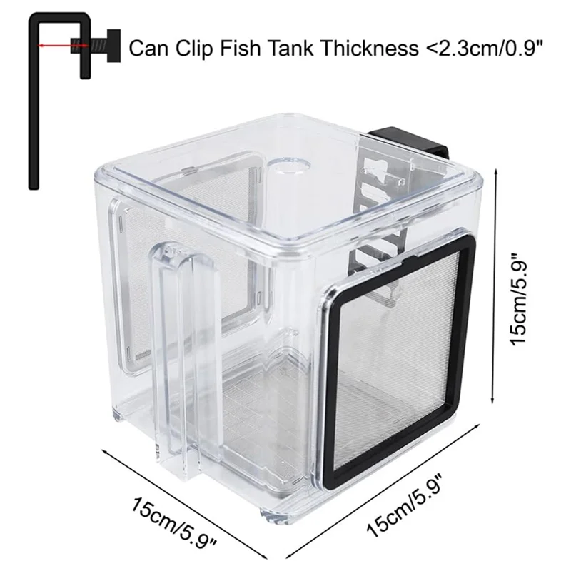 ABKO-caja de cría de peces para acuario, caja de aislamiento de peces acrílicos, tanque de incubación colgante para acuario para agua dulce y mar