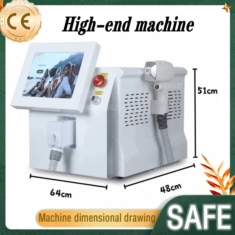 

Depiladora Laser 808nm Diode Laser Hair Removal Machine 3500W Smart 3 Wavelength Permanent Painless Whitening Skin Portable 2025