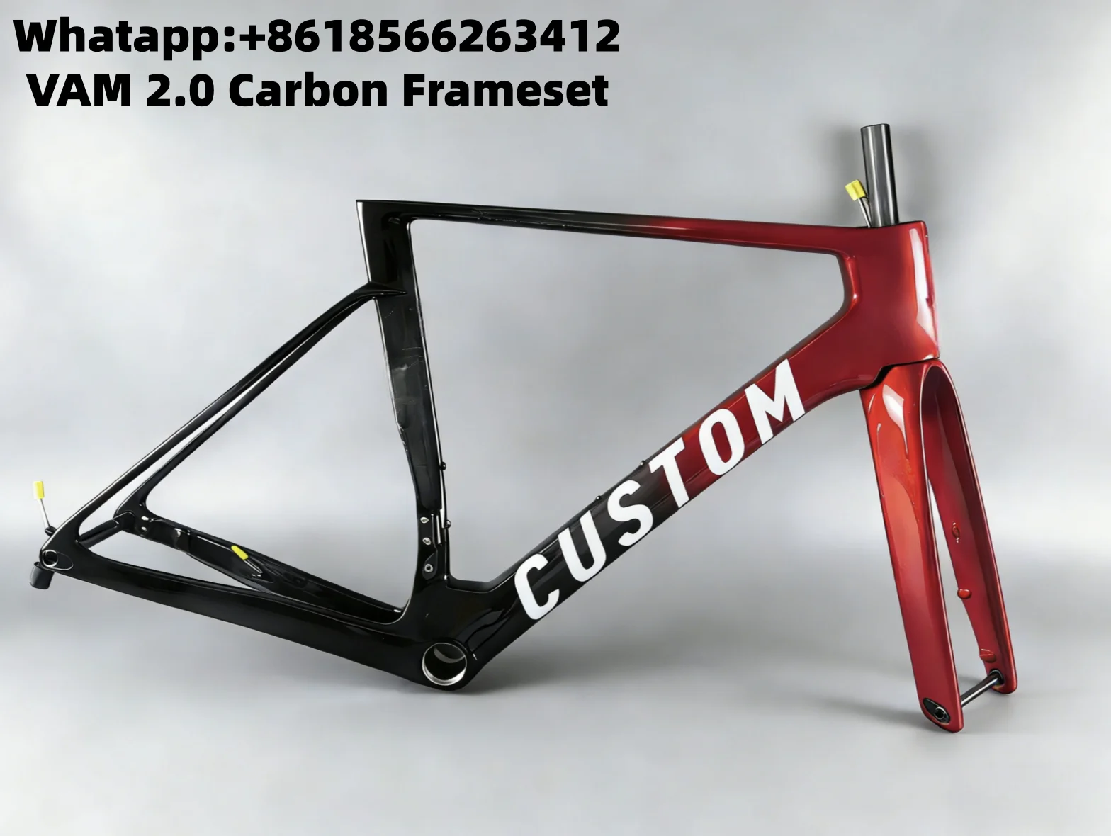

Ostro VAM 2.0 Light Weight frameset Carbon Road Disc Bike Frameset Red and Black T47 Width 79mm Custom Paint