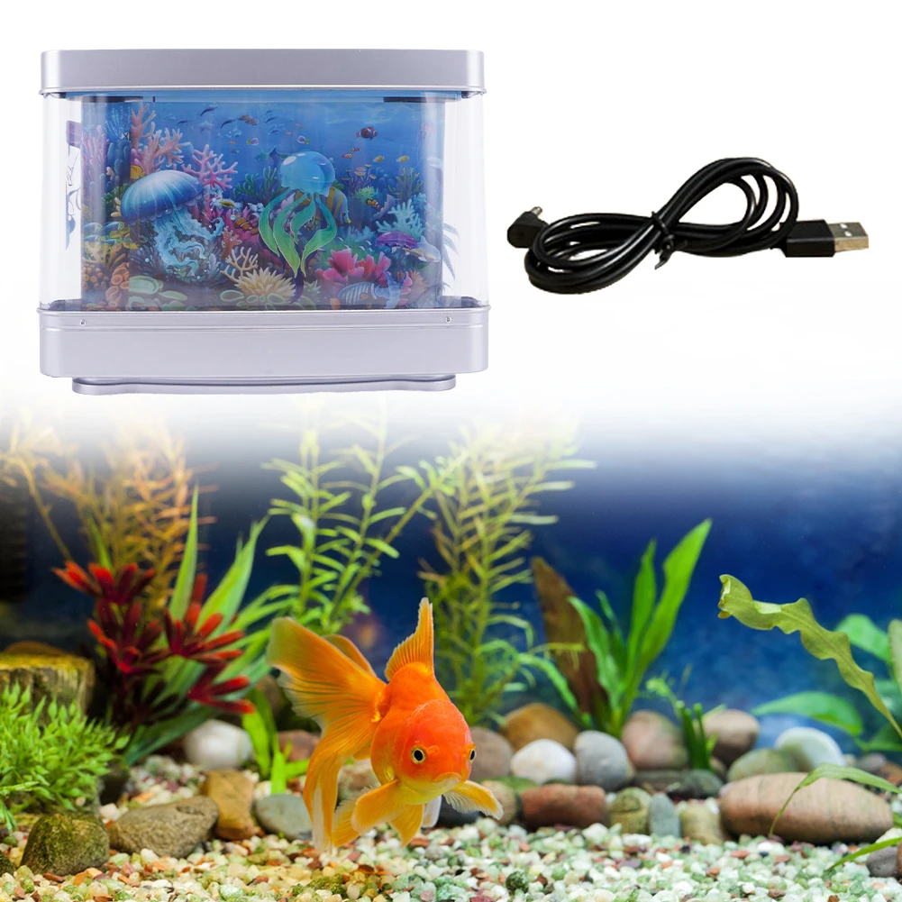 LED Artificial Aquarium Night Light Tropical Fish Sensory Aquarium Lamp Fake Aquarium Decorative Lamp for Home Decor