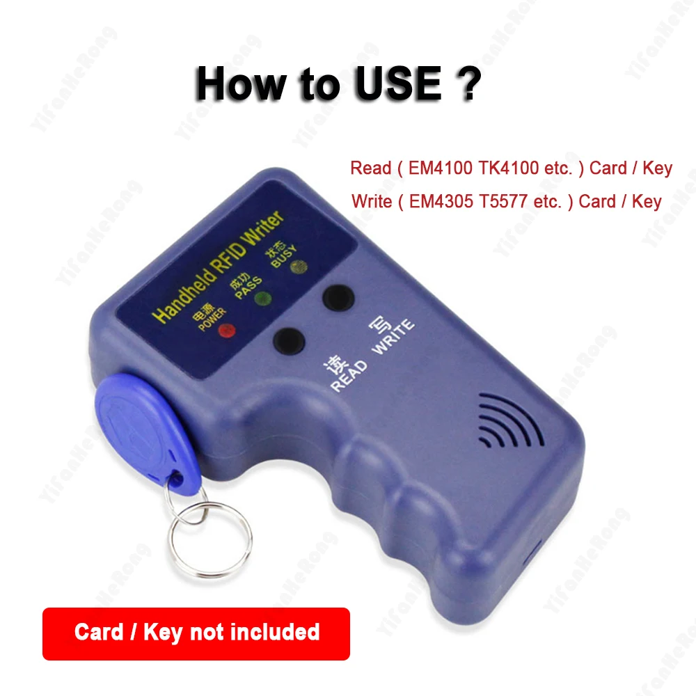 Duplikator RFID mesin fotokopi TK4100 125KHz genggam EM4100 EM4305 T5577 pembaca pemrogram tag keyfob yang dapat ditulis ulang