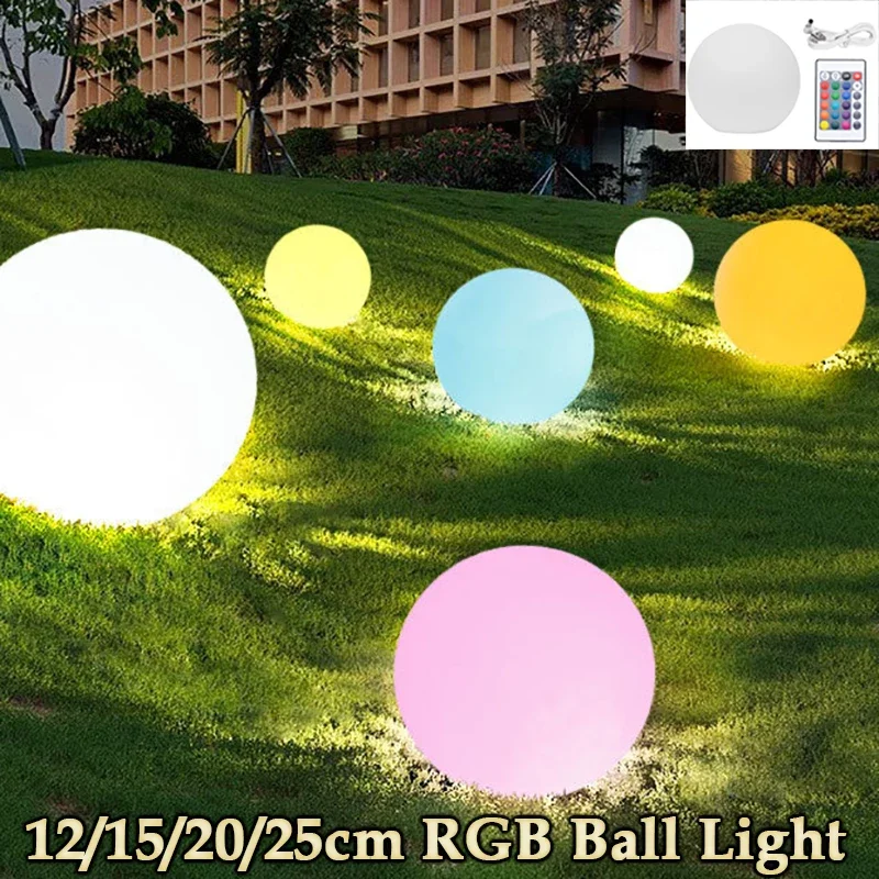 

LED RGB Garden Ball Light Remote Control Outdoor Floor Street Lawn Lamp Swimming Pool Wedding Party Holiday Home Decoration Lamp