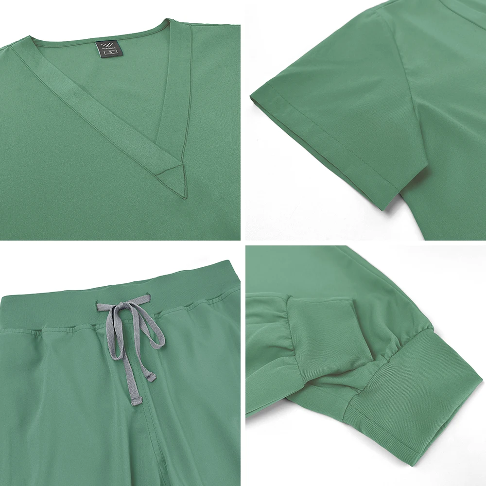 Niaahinn-uniformes médicos para mujer y hombre, bata quirúrgica de alta calidad, ropa de trabajo para médico y enfermera, uniforme de belleza sólido, Spa