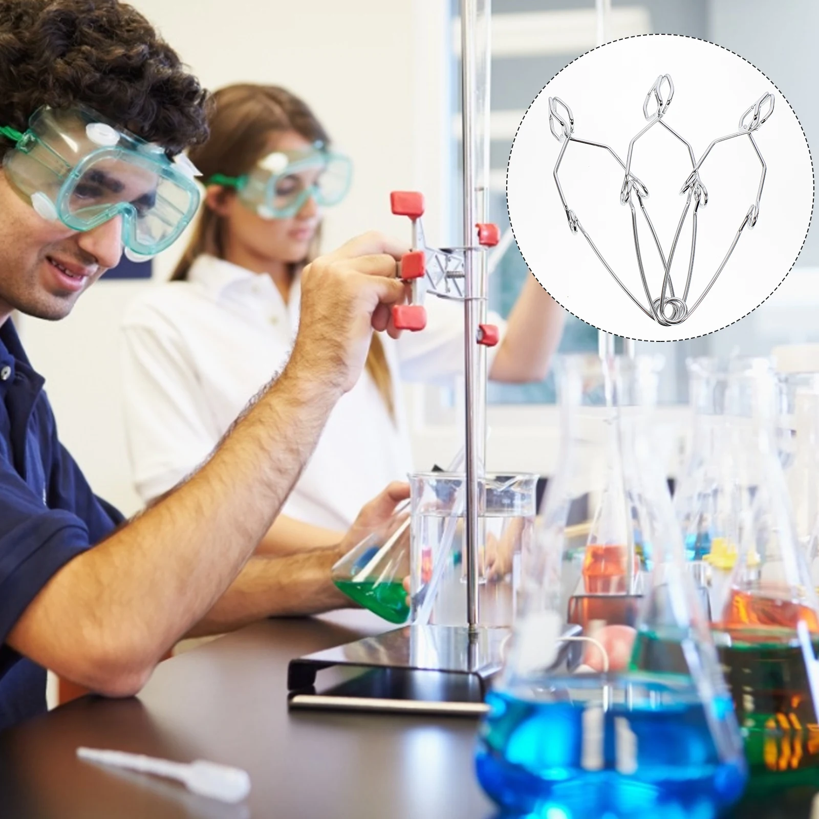 

3 Pcs Test Tube Clamp Iron Laboratory Equipment Rack Holder for Experiment Glass Tube Rustproof Metal Stand Lab