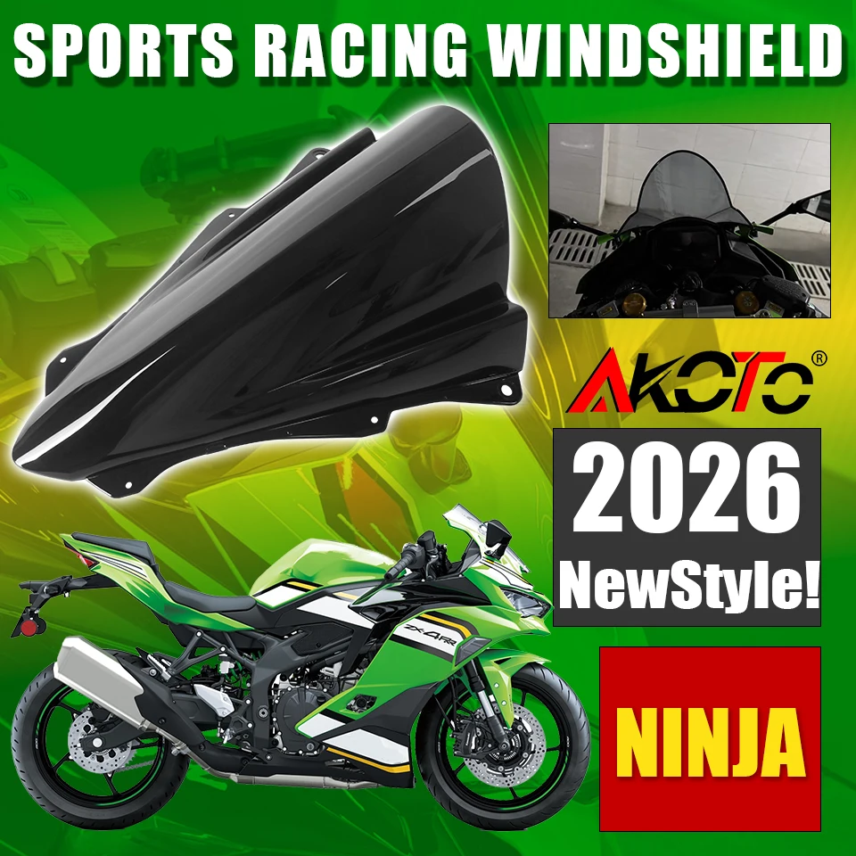 2025-2026 NEW Style Double Bubble Windshield Windscreen For Kawasaki Ninja ZX-4RR ZX4RR ZX-4R 25R ZX4R ZX25R ZX25RR Accessories