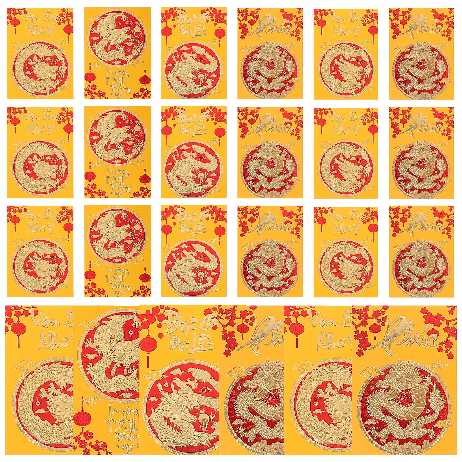 

30Pcs Paper Red Envelopes Chinese Style New Year Red Packets Year of Dragon 2024 Lucky Money Bags Spring Festival Gift Envelopes