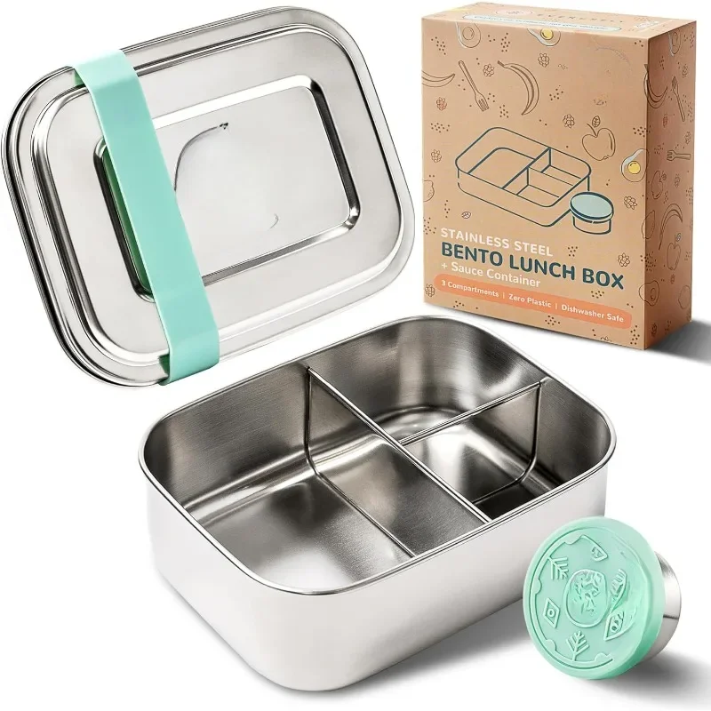 Small Stainless Steel Bento Box - 27oz Toddler Lunch Box Stainless Steel, Metal Lunch Box , Metal Lunch Container