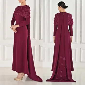 Aangepaste ingewikkelde jersey plooi applique rechte juweel midi-jurken homecoming formele moderne stijl prachtige hoge kwaliteit