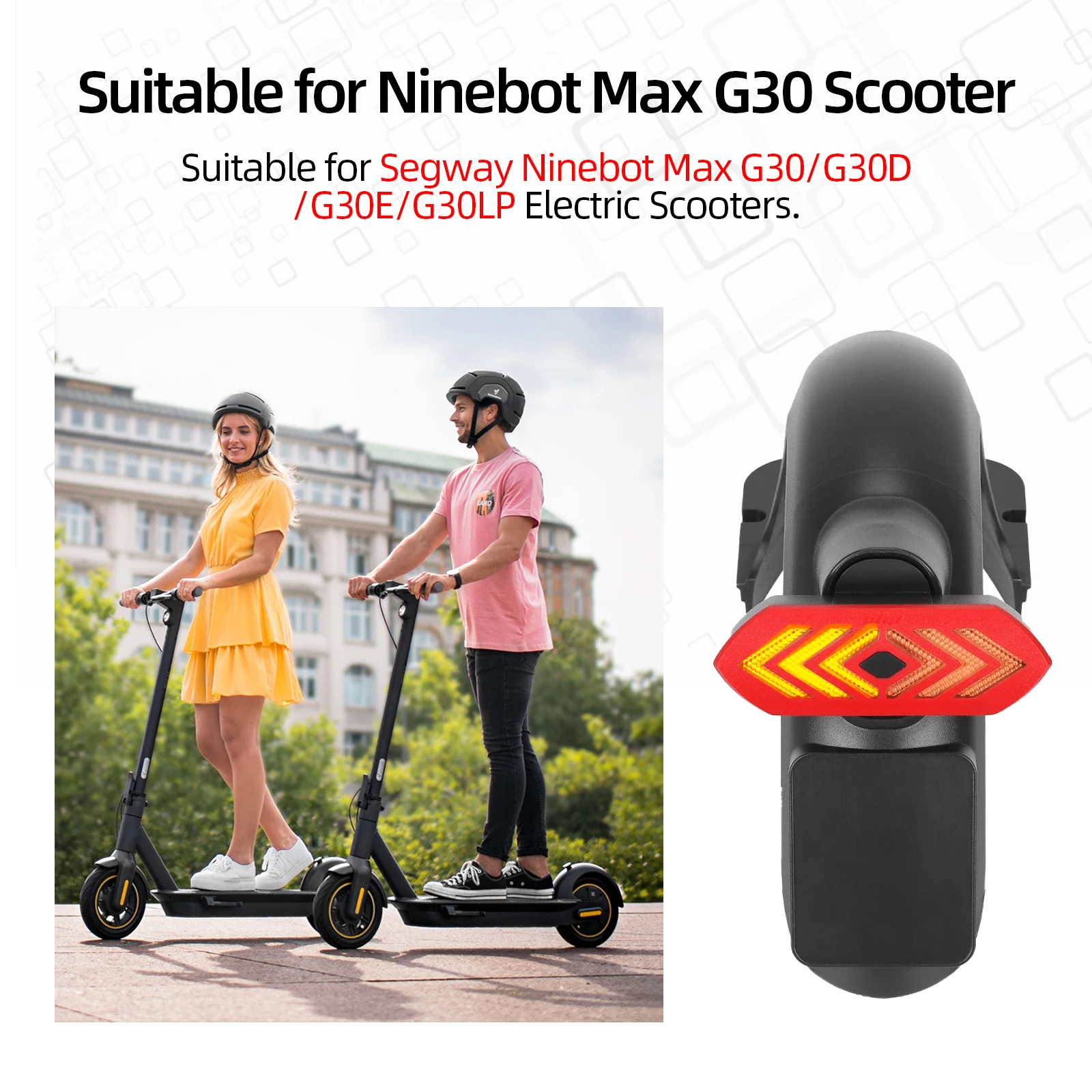 Ulip Scooter Turn Taillight & Original Fender Kit For Ninebot Max G30 Scooter Multi-mode Light Adjustment Turn Taillight Parts