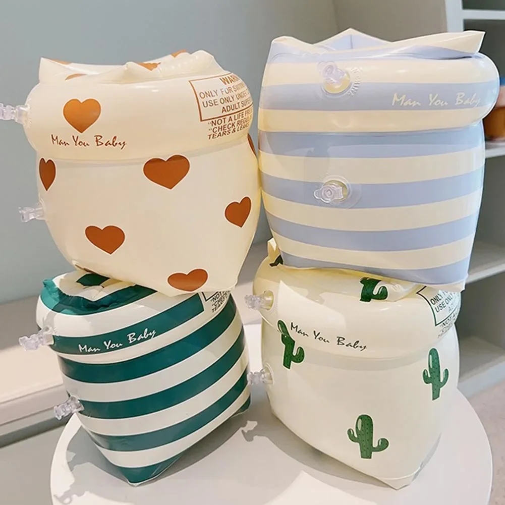 1 زوج العائمة الذراع دائرة الأكمام مزدوجة كيس الهواء نفخ بركة العوامة شارات بولي كلوريد الفينيل المطبوعة الكبار الاطفال معدات السباحة