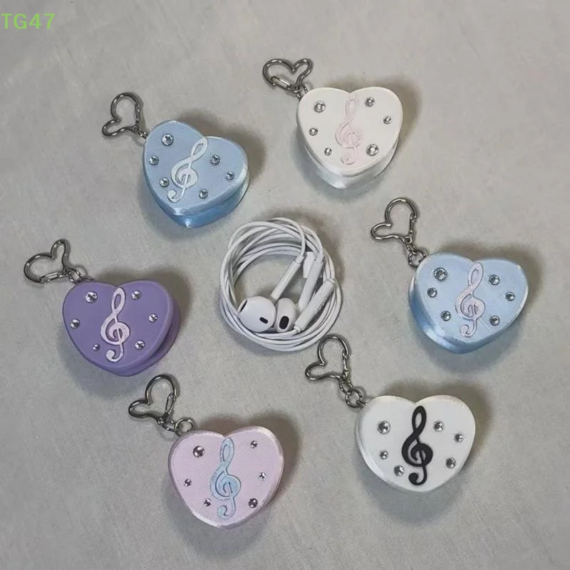 【LS】3D Printed Musical Note Heart Cord Keeper Lightweight Headphone Storage Pendant for School Student Use