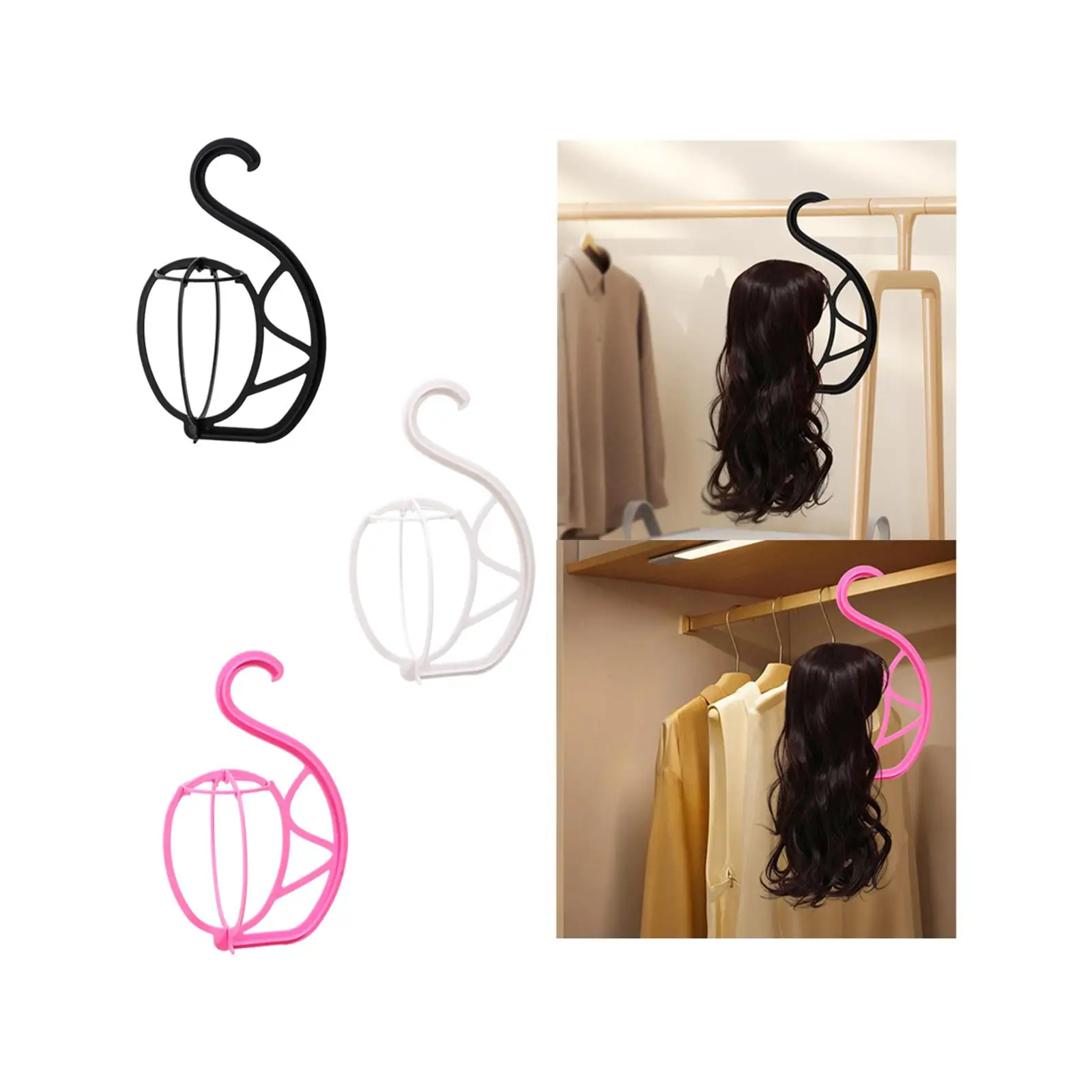 Hanging Wig Stand Travel Friendly Durable Collapsible Durable Portable Keep Wig Shape Wig Dryer Holder for Closet Door Household