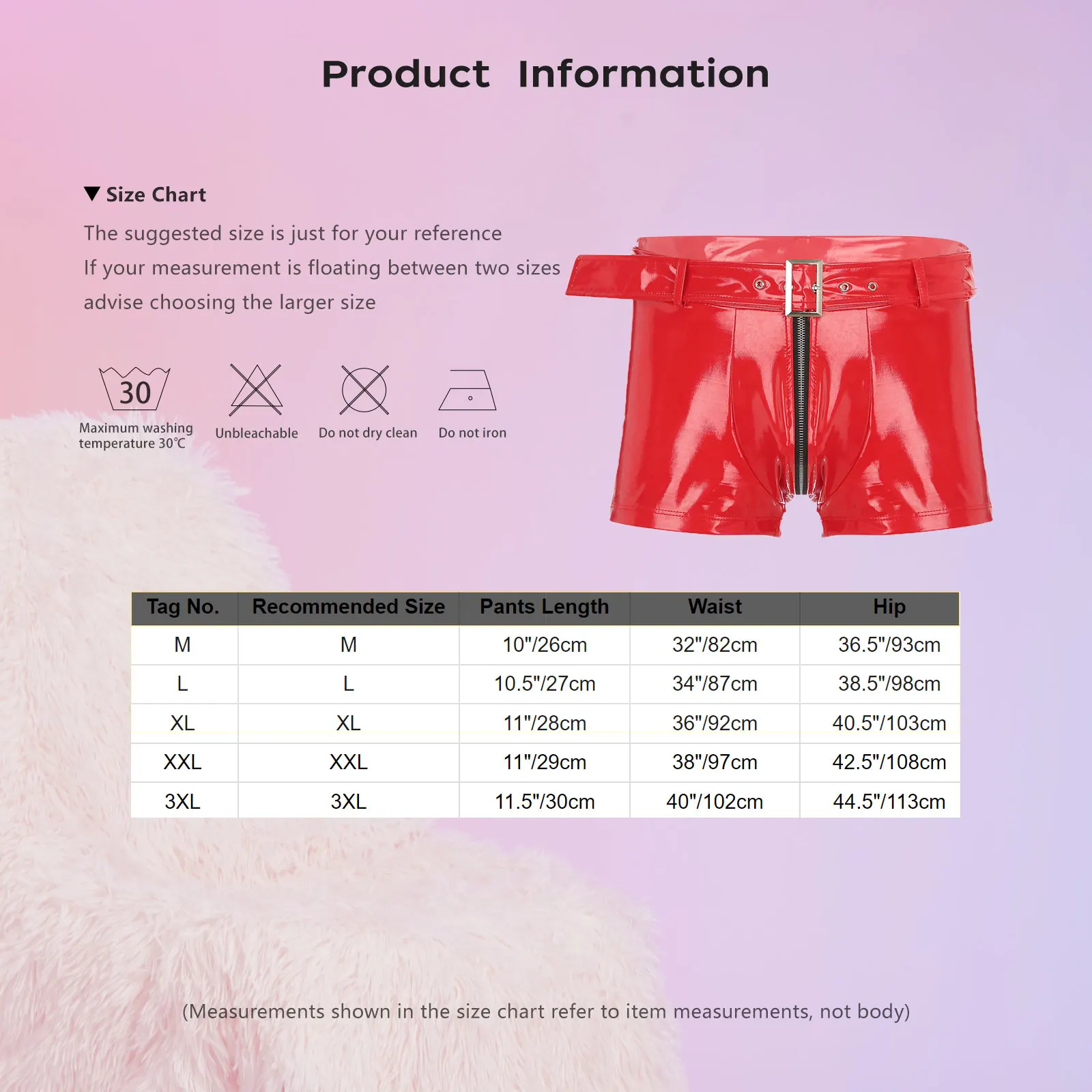 Men\'s Boxer Shorts Wet Look Latex PVC Leather Zipper Shorts Bottoms Bulge Pouch Boxer Brief Clubwear Party Hot Pants Nightwear