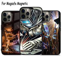 Cool Welder Welding Flames Wireless Charge Magsafe Phone Case For iPhone 15 16 14 13 11 12 Pro Max Plus Magnetic Bumper Cover