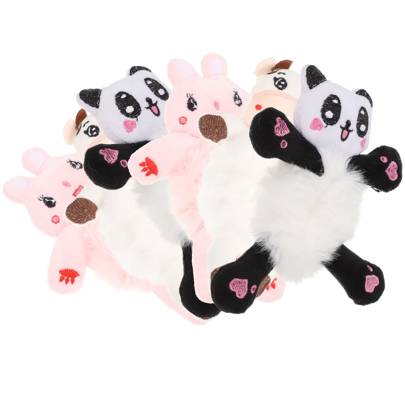 

6 Pcs Cartoon Plush Hair Ring Fluff Scrunchies Ties Animal Ropes Ribbon for Women Headband