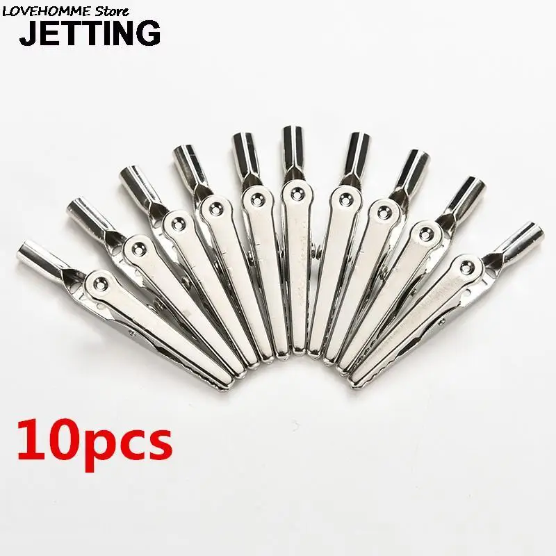 10Pcs/Lot Test Clips Stainless Steel Alligator Crocodile Cable Lead Screw Fixing Use In Stereo Applications 52mm 48mm 45mm 28mm