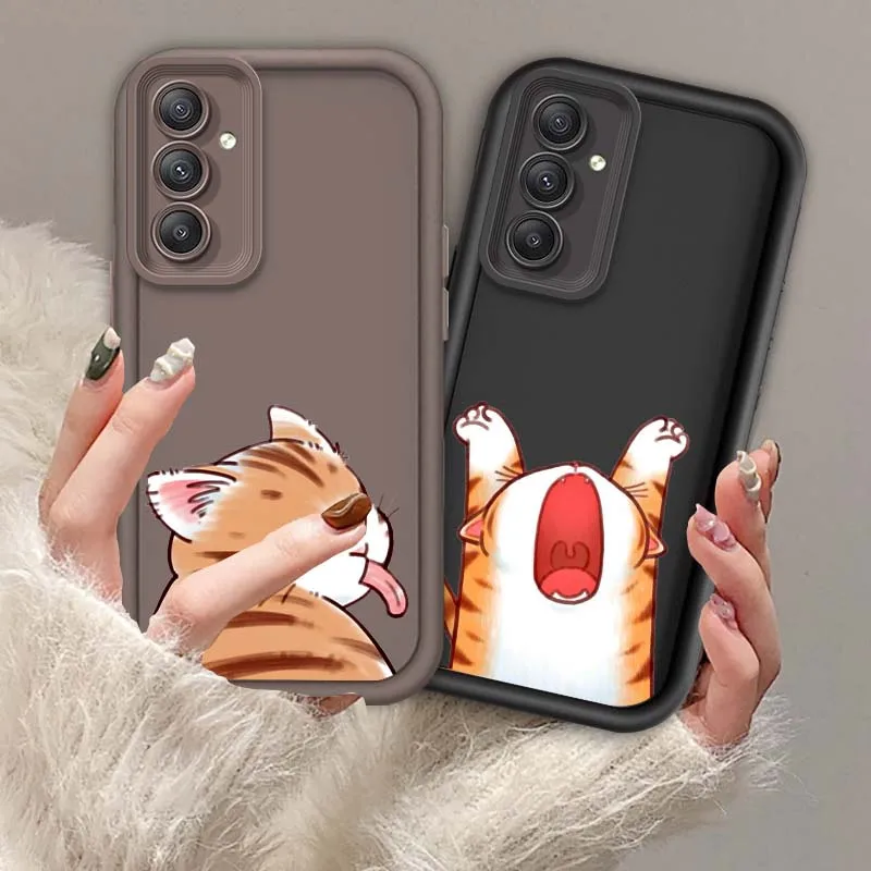 

Cartoon Fun Cat Popular For Samsung A71 A52 A51 A34 A33 A22 A16 A15 A13 A04 A06 Note 20 Ultra 5G Eye Ladder Phone Case