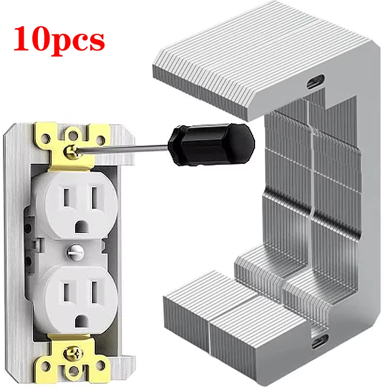 5/10pcs Wall Plate Spacer,Spacers for Electrical Outlets, Metal Flush Fit Device Leveling Plates for Electrical Outlet Repair