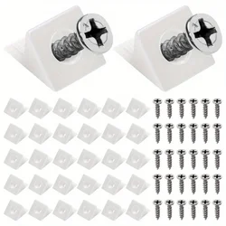 20sets Beveled Laminate Bracket Back Plate Buckle,Drawer Support Mending Wedges for Bottom Support Plastic Drawer Repair Wedges