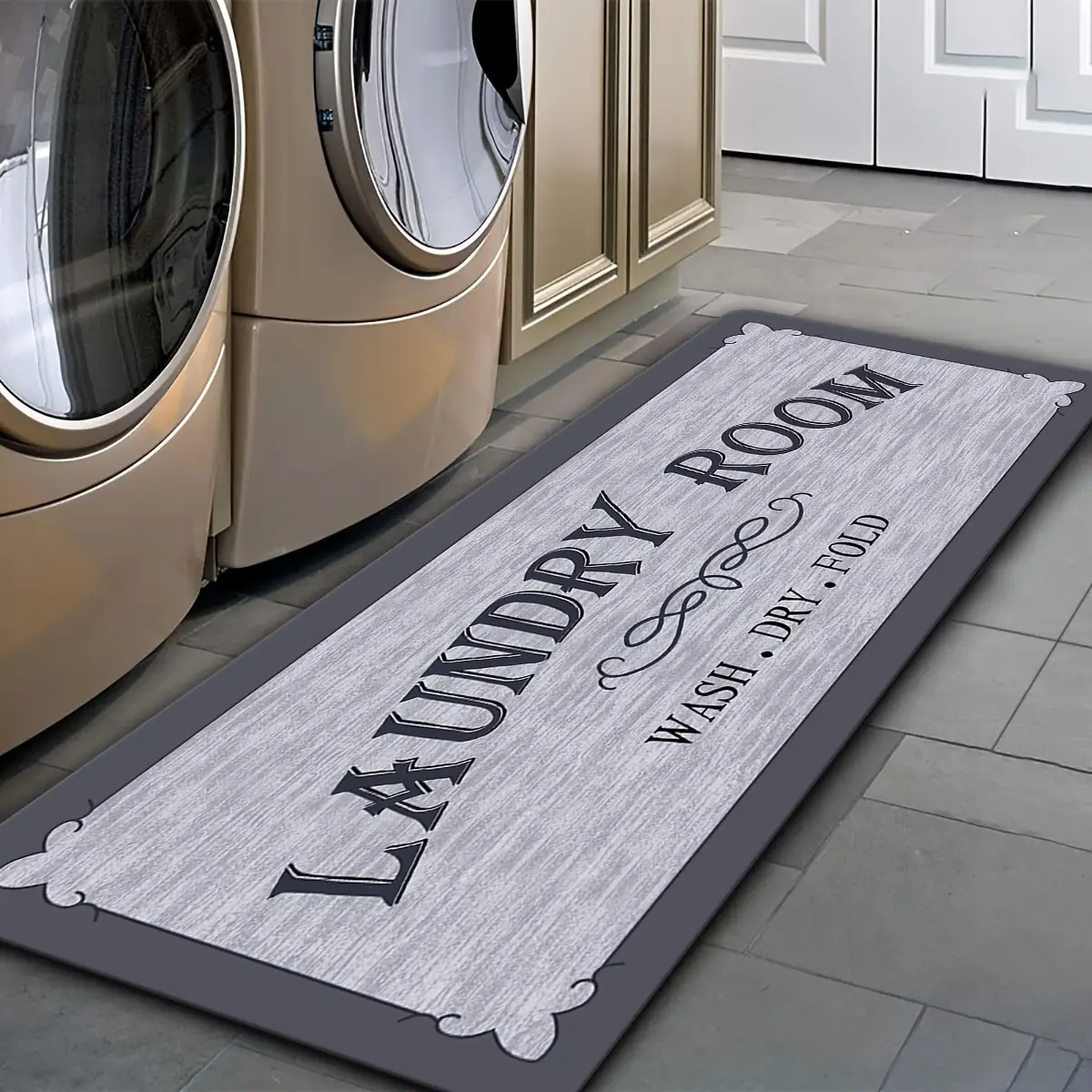 

1/2pcs Non-Slip And Washable Laundry Room Mat, Kitchen Floor Entrance Door,Bathroom