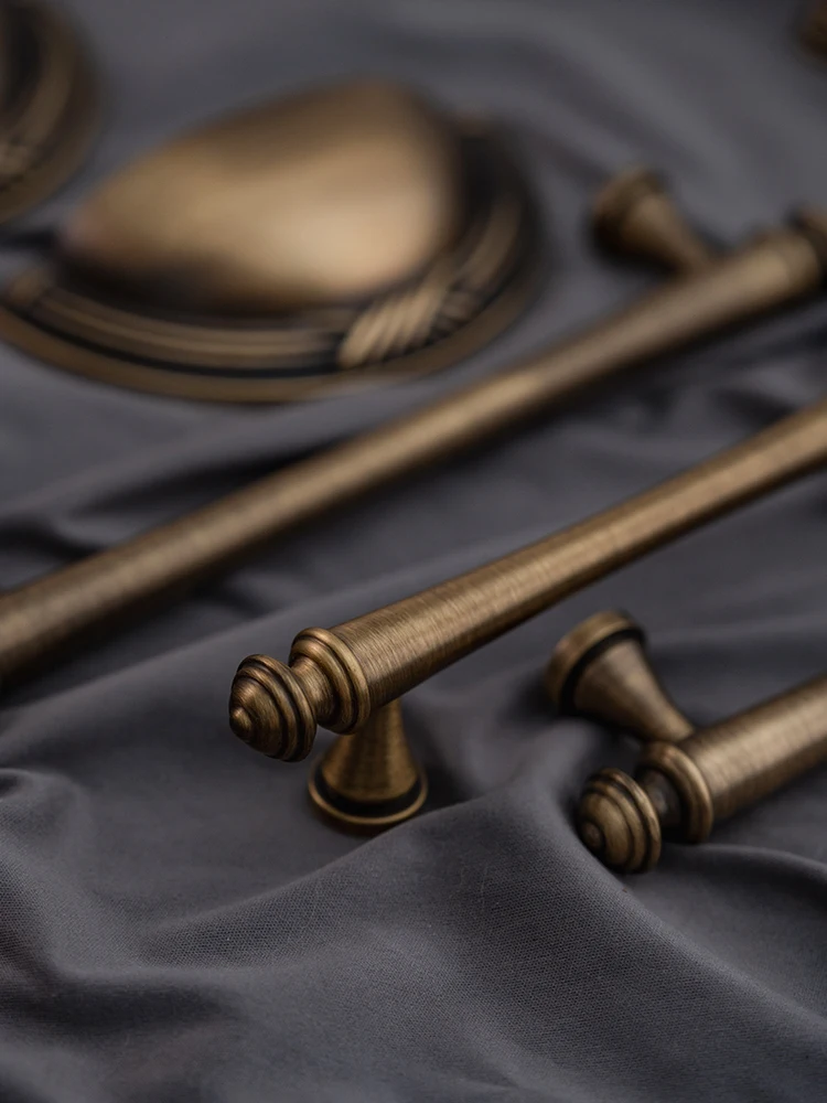 Antique Bronze Handle Solid Brass Cabinet Pulls Kitchen Cupboard Drawer Knob and Handlevintage Retro Hardware Accessories