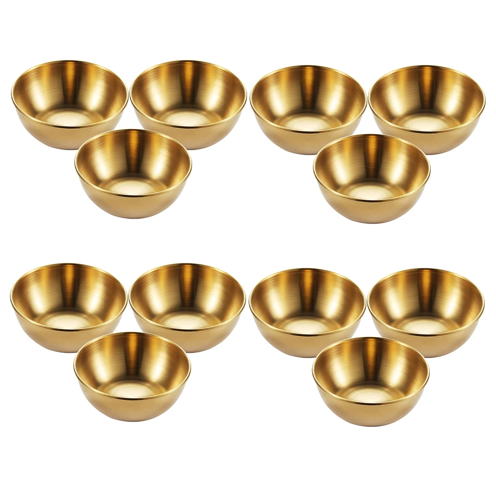

12Pcs Stainless Steel Small Sauce Plates Round 3.14 Inch Dipping Bowls Mini Condiment Cups Seasoning Containers for Sushi