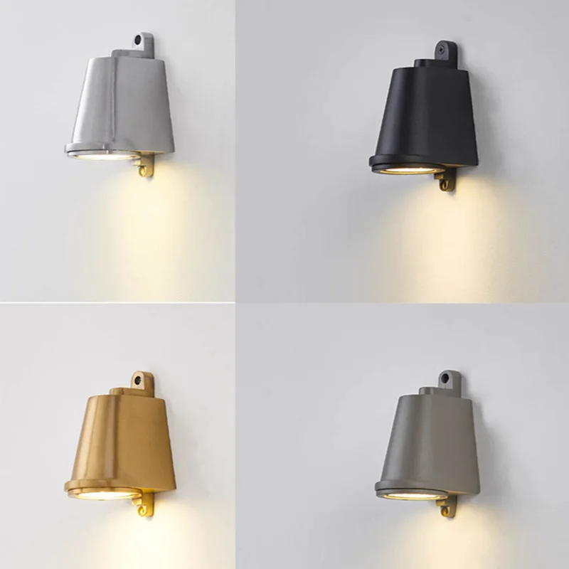 

Industrial Outdoor Golden Wall Lamp Modern Brief Black Aluminum Led Spot Light Ac 110-220v 3 Watt Waterproof IP65