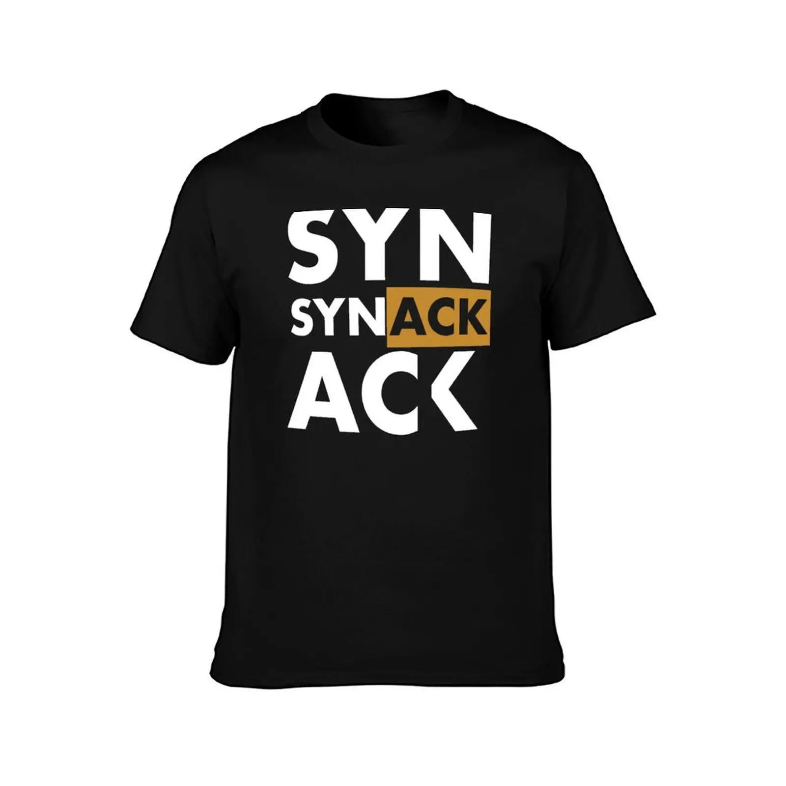 SYN ACK Gold White TCP Connection Establishment Great Gift Idea for System Administrators T-Shirt Holiday Lightweight T-Shirt
