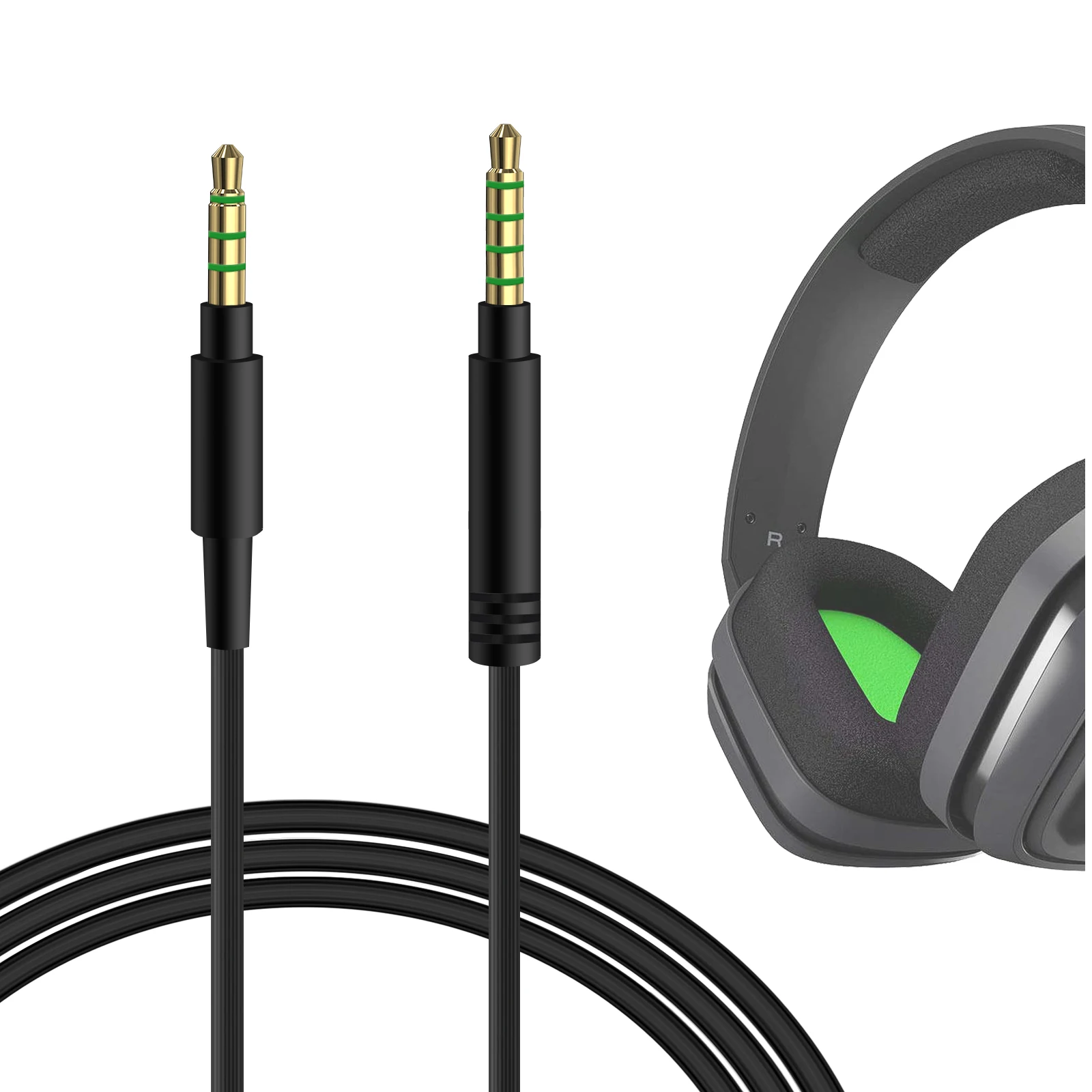 Geekria Audio Cable Compatible with Astro A40 tr, A40, A30, A10 Gen 2, A10 Gaming Headsets Cable, 3.5mm Aux Cable (6 ft/1.7 m)