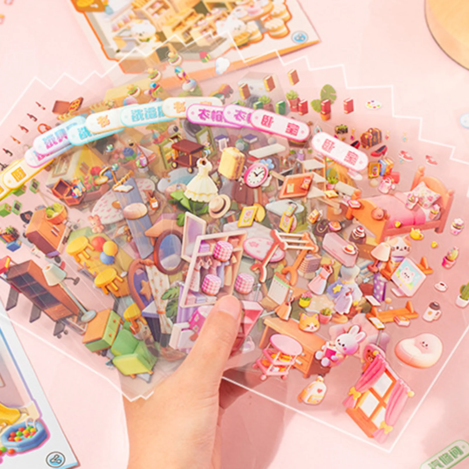 

3D миниатюрный дом наклейка книга DIY изометрические сцены для комнаты креативная мини-наклейка для спальни и пекарни для взрослых детей снятие стресса