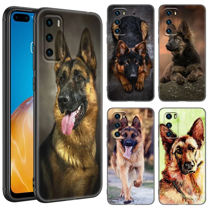 German Shepherd Dog Black Phone Case For Huawei Nova 7i 8i Y70 P20 P30 P40 Honor 50 SE 90 Lite Y6 Y9 Prime Y5 Y7 Pro 2019