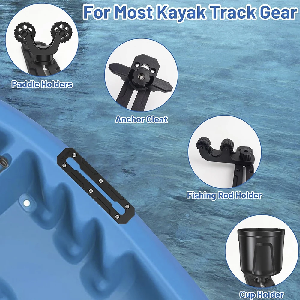 3-個-6-9-12-インチカヤックトラック-24-ネジ付きロープロファイルトラック釣竿ホルダーカヤックトラックマウントアクセサリー
