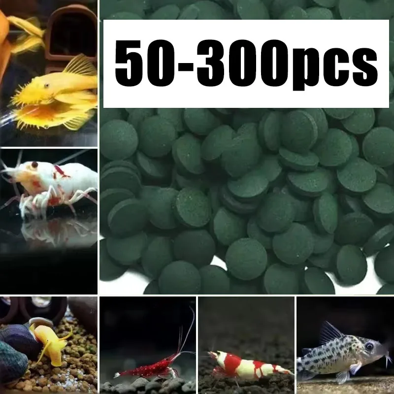 50/100/200/300 Stück Spirulina-Algen-Fütterungstablette Spirulina Healthy Ocean Nutrition Fishes Foods Ziergarnelen-Fischfutter