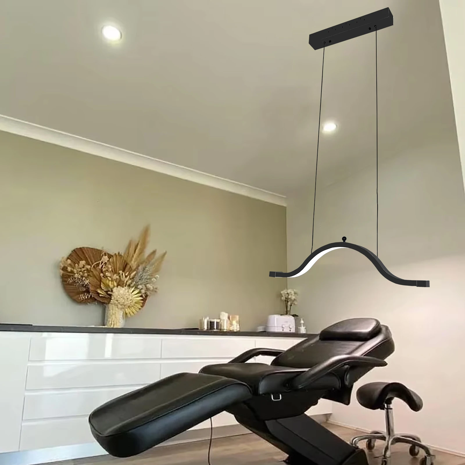 

Half Moon Cloud Hanging Light Ceiling Mount LED Fill Lamp for Makeup Eyelash Nail Art Adjustable Height 3 Color Temperature