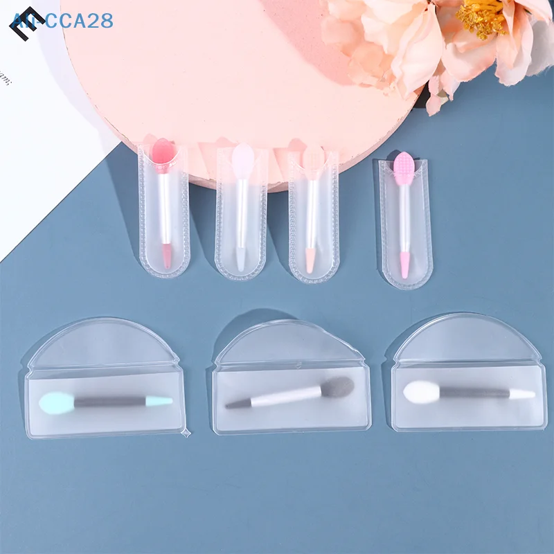 Pincel de lápiz labial con caja de almacenamiento, bálsamos de silicona, máscara de labios, pincel con ventosa, cubierta de polvo, lápiz labial, pinceles de maquillaje cosméticos