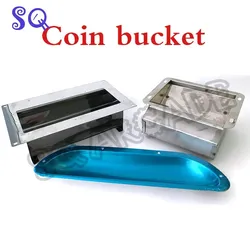 2021 New Thin Stainless Steel Coin Collector Coin Token Changer Payout Slot Bucket for Arcade Game Machine, Fruit Game Machine