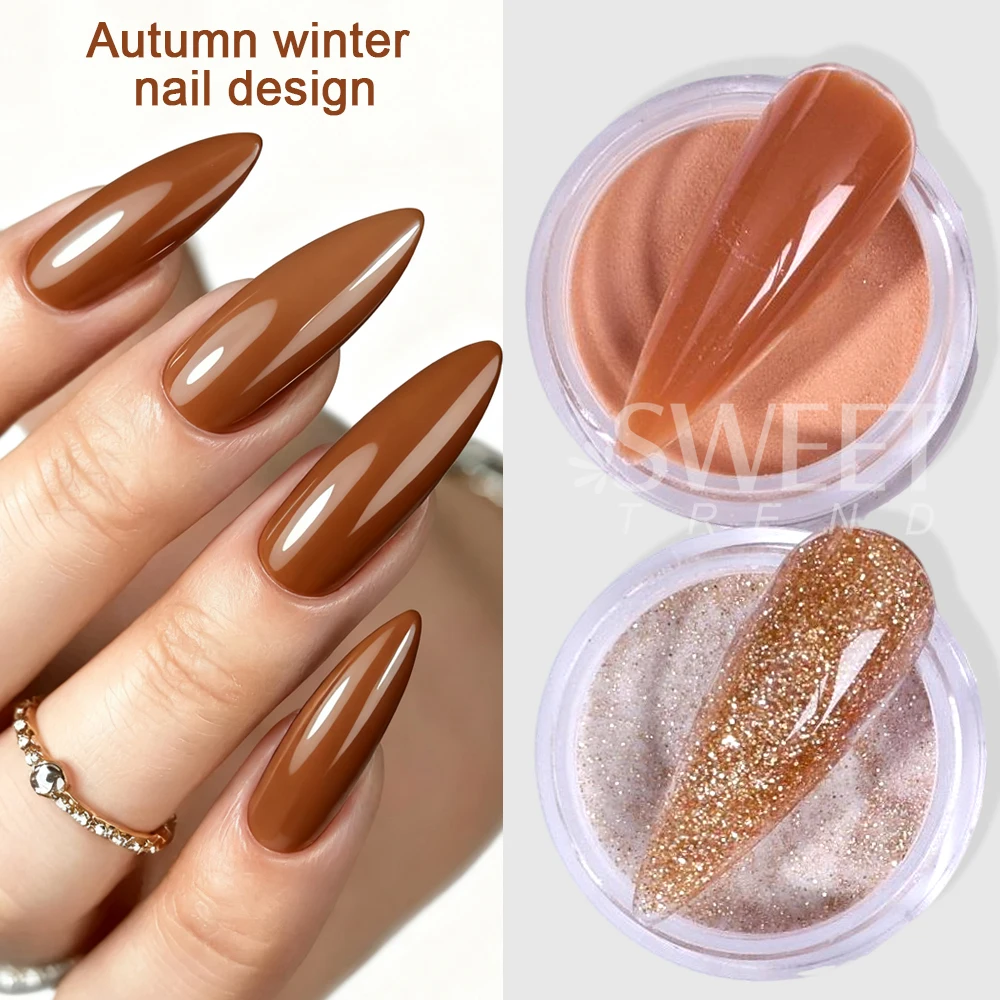 6 قطعة عيد الميلاد الاكريليك مسمار مسحوق 10 جرام 3IN1 تمديد/نحت/غمس مسحوق الكريستال لخريف شتاء السنة الجديدة مانيكير ديكور