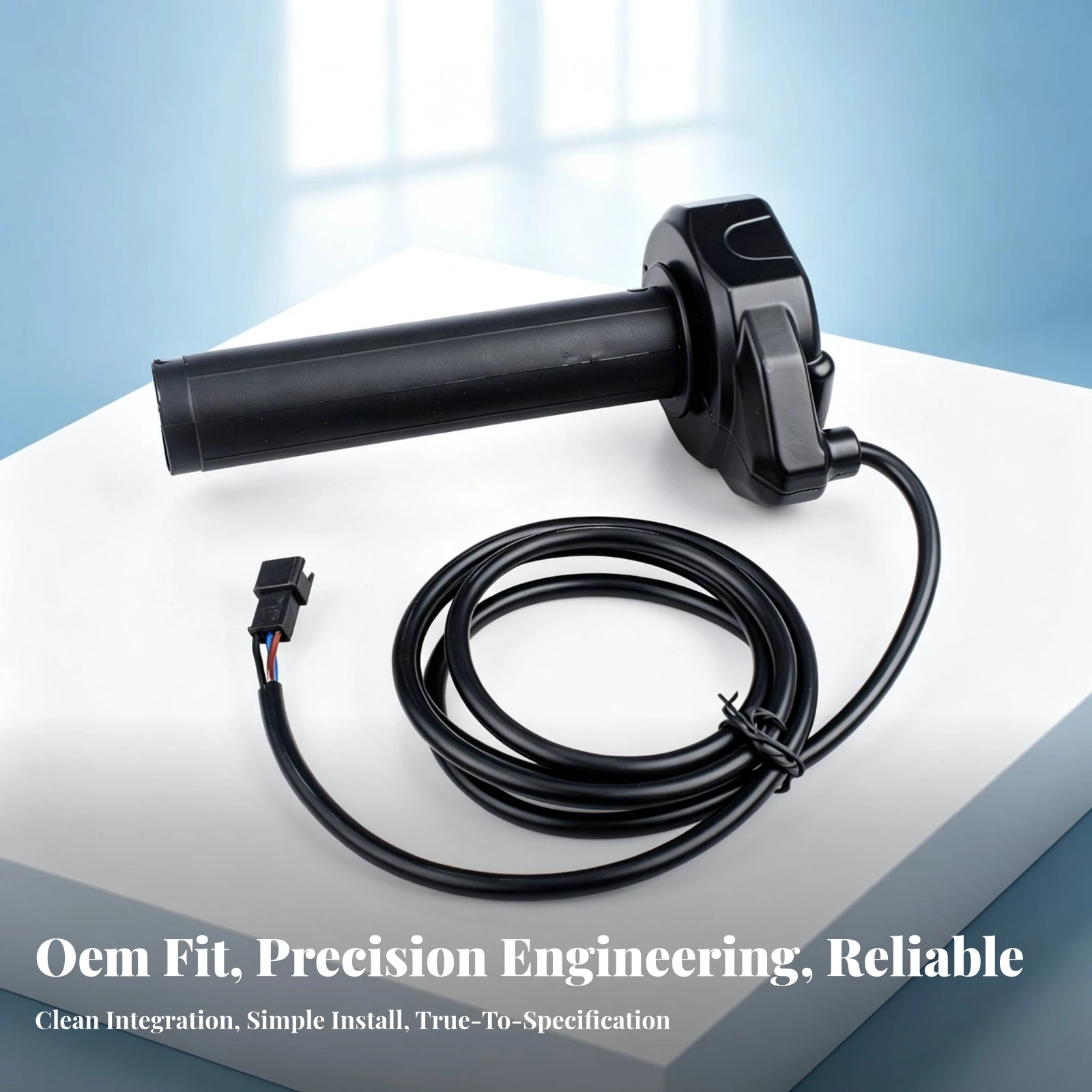Hall-Effect Twist Throttle Handle Responsive Electric Bike Throttle with Waterproof Joint Comfortable Compact for Trail Riding