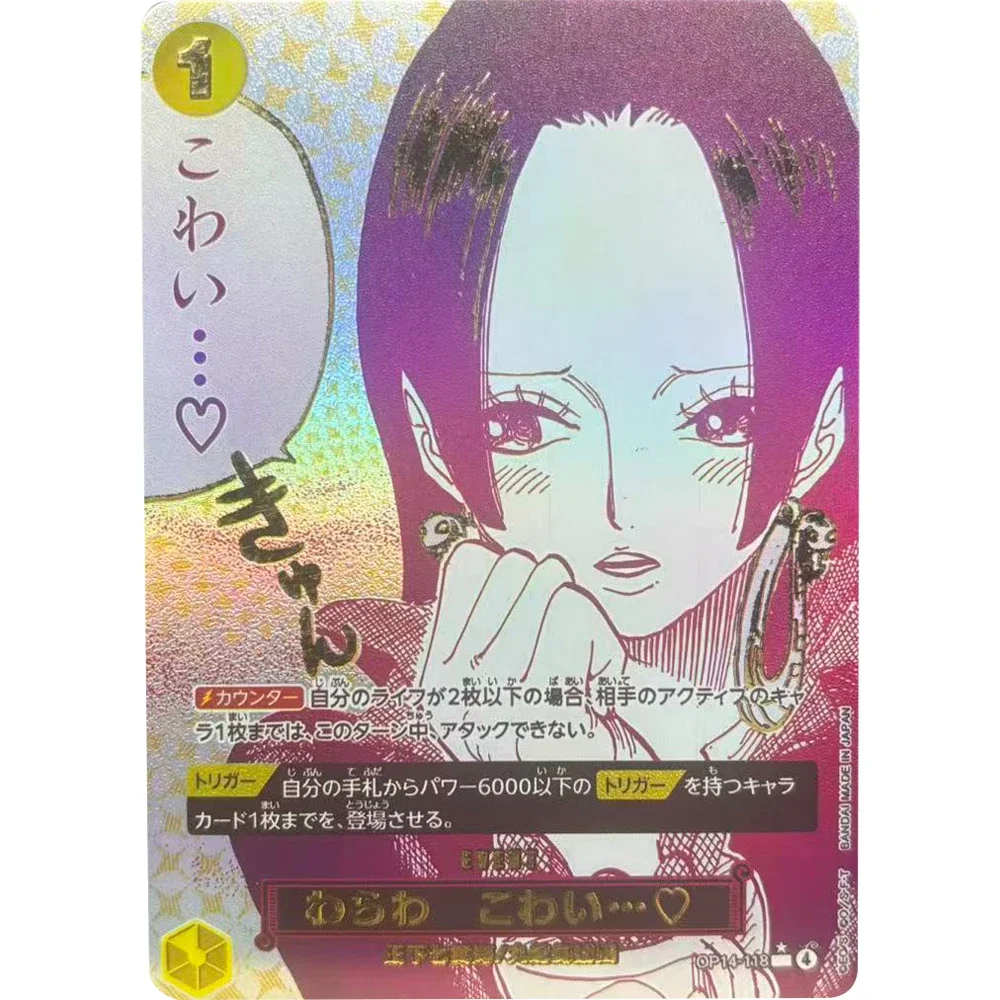 원피스 컬렉션 카드 Monkey.D.BOA.HANCOCK OP09 OP14 JPN 고품질 DIY 자체 제작 게임 애니메이션 카드 선물 장난감