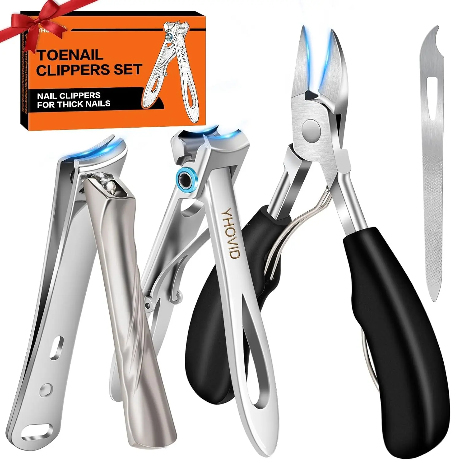 

Heavy Duty Toe Nail Clippers for Thick Nails, Ultra Sharp Stainless Steel with Catcher and Long Handle