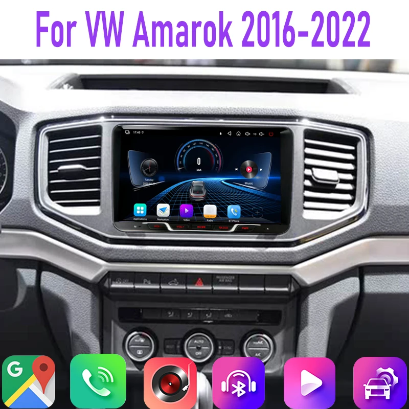 

9" 4GB+64GB For VW Amarok 2016-2023 Car Radio 2DIN Google Map Head Unit GPS Android 15 Auto Rear Camera Bluetooth