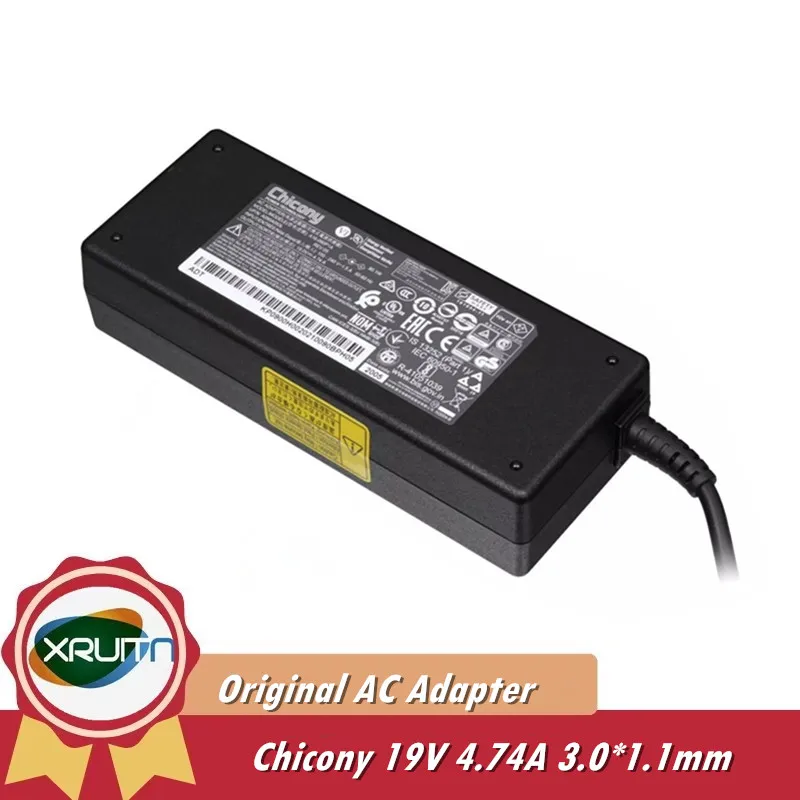 

Оригинальный OEM адаптер переменного тока 19 В 4,74 А 90 Вт Chicony A16-090P1A зарядное устройство для ACER A517-53-593A SWIFT X SFX14-41G блок питания 3,0x1,0 мм