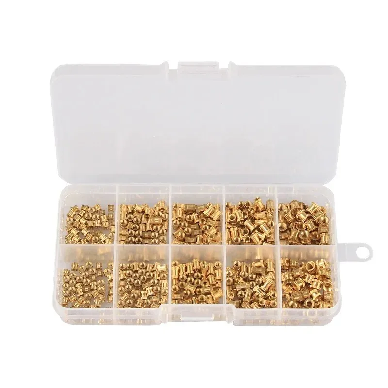 500pcs M2 M2.5 M3 Brass Embedment Screw Nut Hot Melt Injection Thread Knurled Heat Insert Nut Double Twill Kit 3D Printing Tool