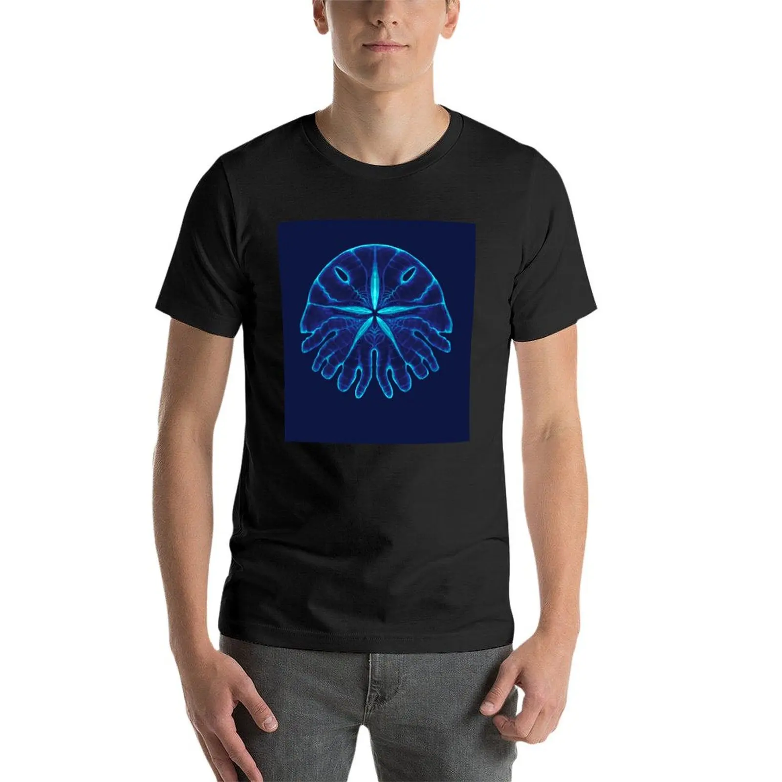 T-shirt blu Sand Dollar - Electric sublime anime t-shirt grafiche da uomo ad asciugatura rapida new edition grandi e alte