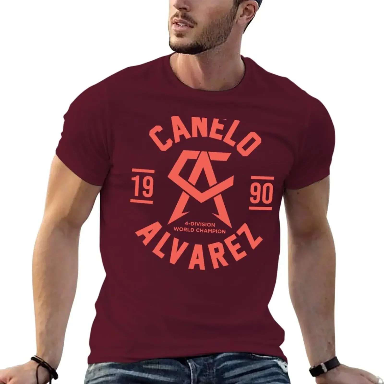 New fashion mens  t shirts Canelo Alvarez graphic tees Aesthetic clothing animal prinfor boys t shirts for men cotton