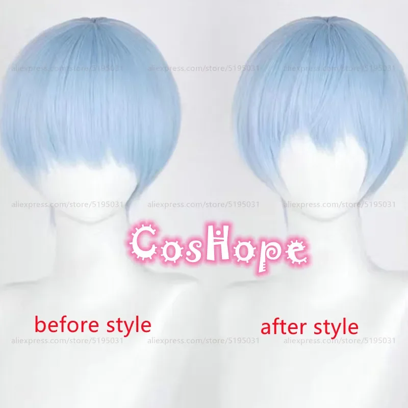 Sky Cosplay Wig 30cm Short Blue Wig Cosplay Anime Cosplay Wigs Heat Resistant Synthetic Wigs Halloween