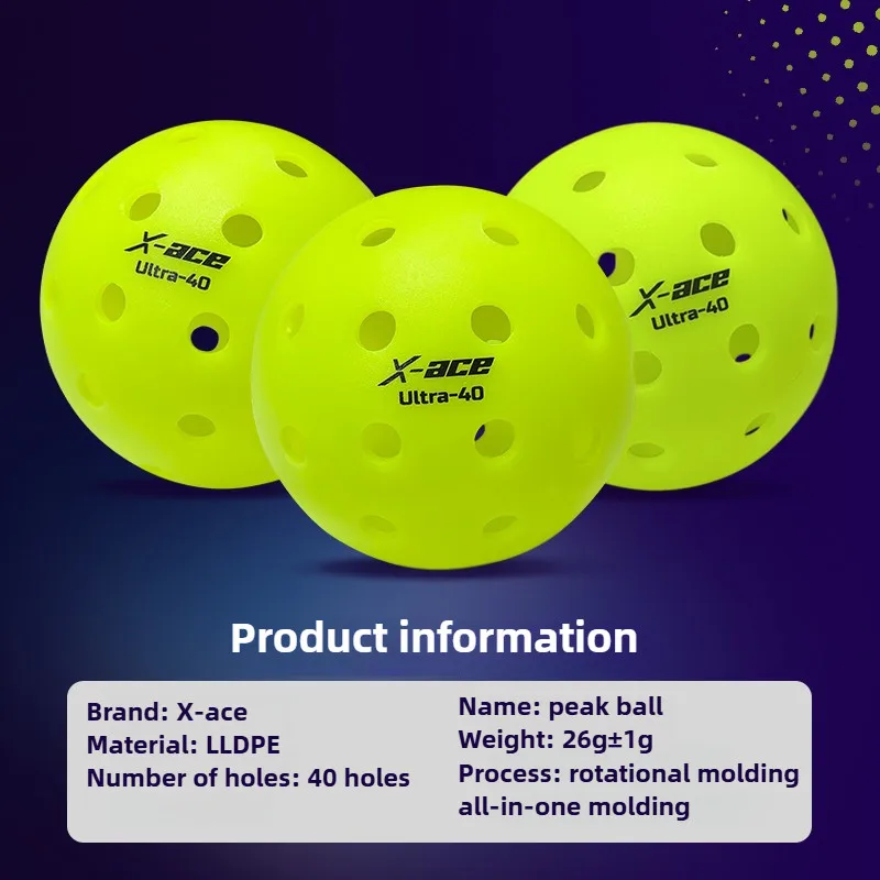 X-ACE Ultra40 Pickleball Outdoor Training Balls Harder,LLDPE